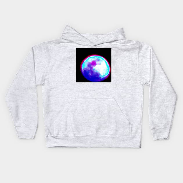 Pixel Moon Kids Hoodie by ZenEva Designs 